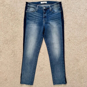 Flying‎ Monkey Womens Jeans Ankle Raw Hem Skinny Stretch Size 29 Dark Side Seam